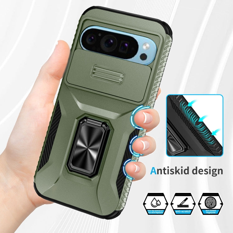 For Google Pixel 9 / Pixel 9 Pro Sliding Camshield Holder Phone Case(Alpine Green) - Google Cases by buy2fix | Online Shopping UK | buy2fix