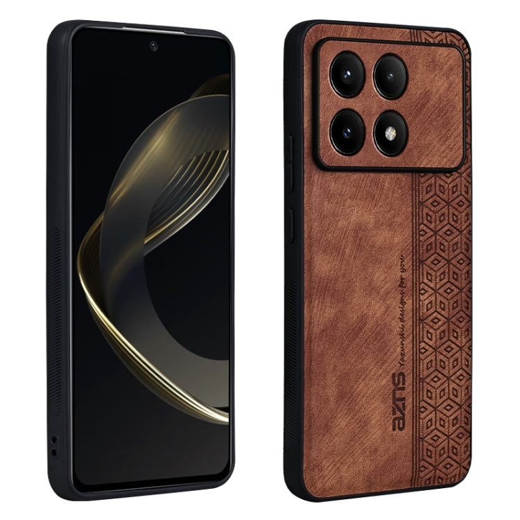 For Xiaomi Redmi K70 AZNS 3D Embossed Skin Feel Phone Case(Brown) - K70 Cases by AZNS | Online Shopping UK | buy2fix