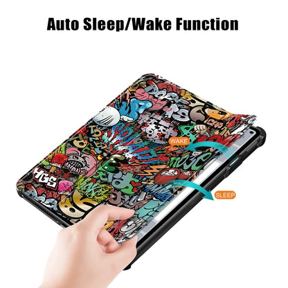 For Huawei MatePad Pro 11 2024 / 2022 Coloured Drawing 3-Fold Smart Leather Tablet Case(Graffiti) - Huawei by buy2fix | Online Shopping UK | buy2fix