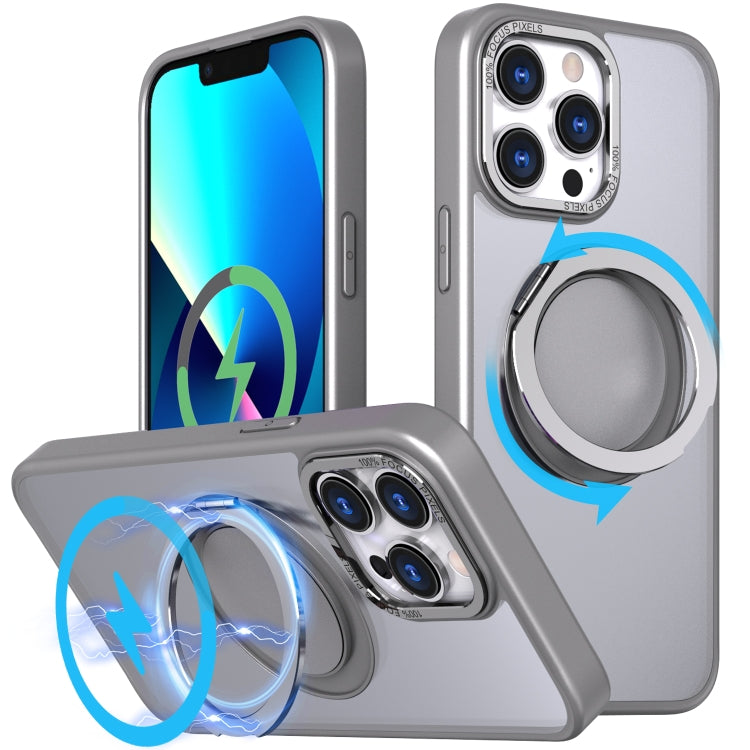 For iPhone 13 Pro 360-degree Rotating MagSafe Magnetic Holder Phone Case(Titanium Grey) - iPhone 13 Pro Cases by buy2fix | Online Shopping UK | buy2fix