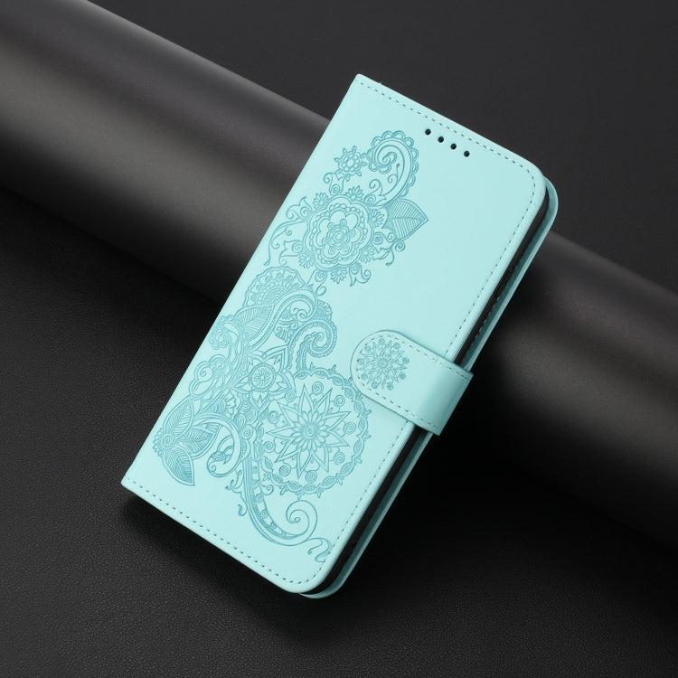 For Xiaomi 14 Datura Flower Embossed Flip Leather Phone Case(Light blue) - 14 Cases by buy2fix | Online Shopping UK | buy2fix