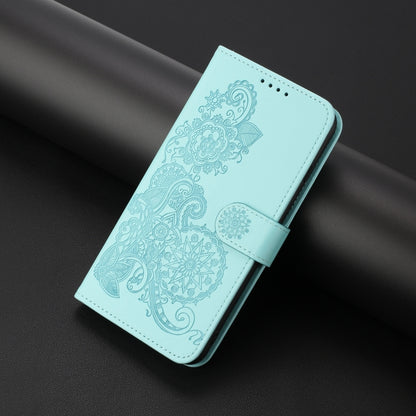 For Xiaomi Redmi Note 13 Pro 4G Datura Flower Embossed Flip Leather Phone Case(Light blue) - Note 13 Pro Cases by buy2fix | Online Shopping UK | buy2fix