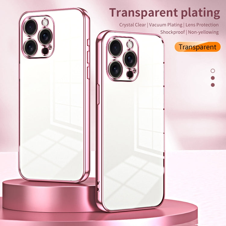 For iPhone 16 Pro Max Transparent Plating Fine Hole Phone Case(Gold) - iPhone 16 Pro Max Cases by buy2fix | Online Shopping UK | buy2fix