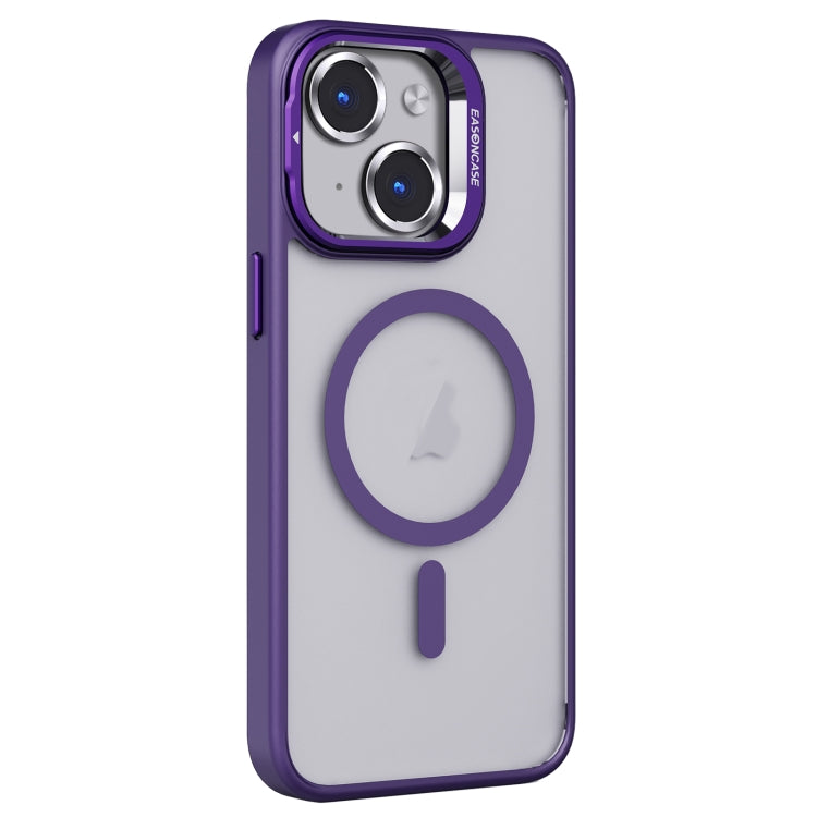 For iPhone 15 Invisible Lens Holder PC + TPU Frosted MagSafe Phone Case(Purple) - iPhone 15 Cases by buy2fix | Online Shopping UK | buy2fix