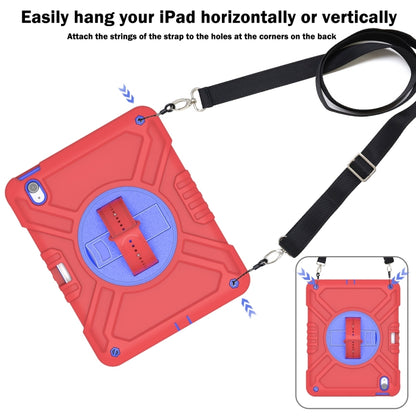 For iPad Air 11 2024 X Rotation PC Hybrid Silicone Tablet Case with Strap(Red Blue) - iPad Air 11 2024 Cases by buy2fix | Online Shopping UK | buy2fix