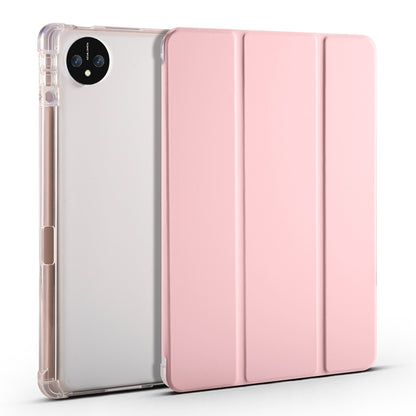 For Huawei MatePad Pro 11 2024 3-fold Clear TPU Leather Tablet Case with Pen Slot(Pink) - Huawei by buy2fix | Online Shopping UK | buy2fix