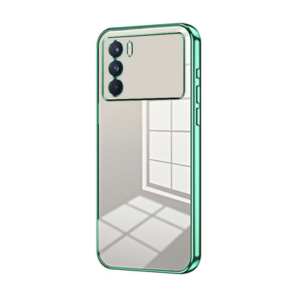 For OPPO K9 Pro Transparent Plating Fine Hole Phone Case(Green) - OPPO Cases by buy2fix | Online Shopping UK | buy2fix