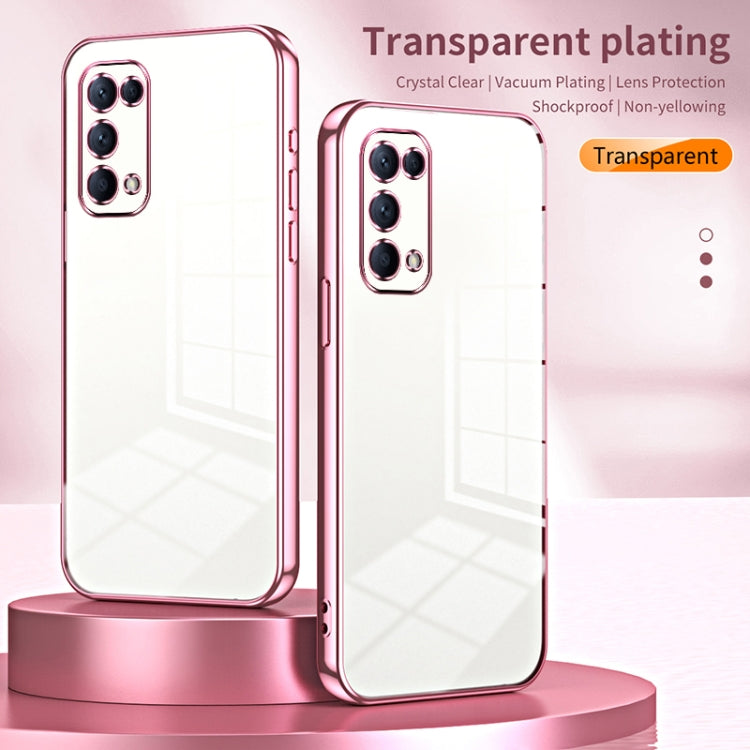 For OPPO Reno5 4G/5G / Reno5 K Transparent Plating Fine Hole Phone Case(Transparent) - OPPO Cases by buy2fix | Online Shopping UK | buy2fix