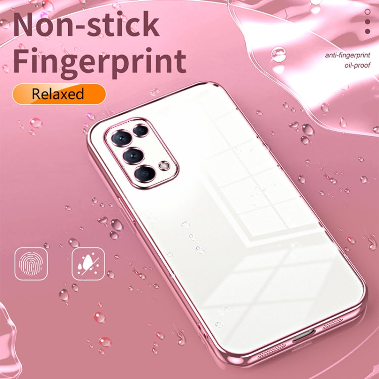 For OPPO Reno5 4G/5G / Reno5 K Transparent Plating Fine Hole Phone Case(Transparent) - OPPO Cases by buy2fix | Online Shopping UK | buy2fix