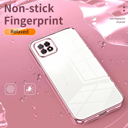 For OPPO A72 5G / A73 5G Transparent Plating Fine Hole Phone Case(Pink) - OPPO Cases by buy2fix | Online Shopping UK | buy2fix