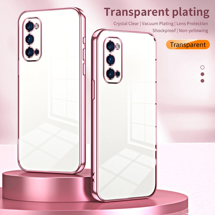 For OPPO Reno4 Pro Transparent Plating Fine Hole Phone Case(Gold) - OPPO Cases by buy2fix | Online Shopping UK | buy2fix