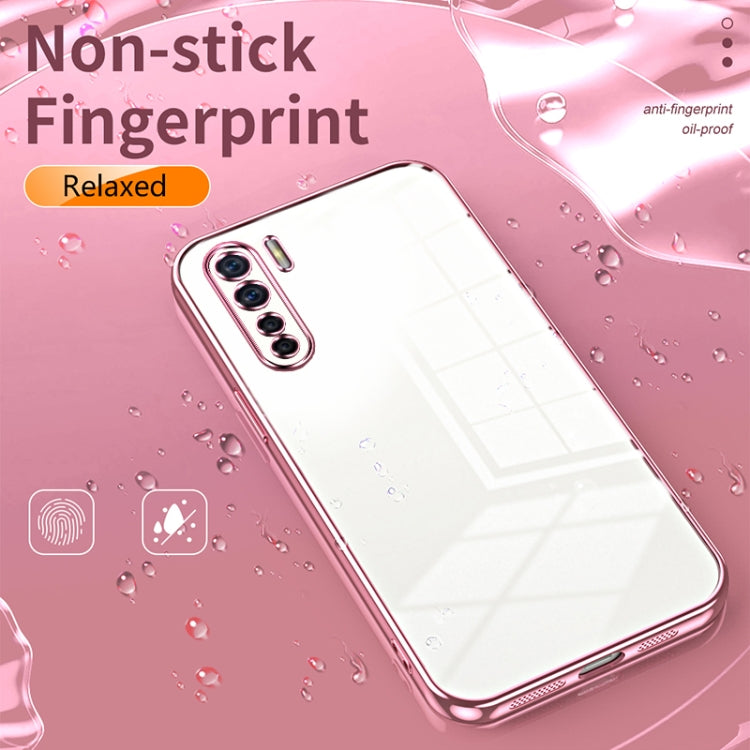 For OPPO A91 Transparent Plating Fine Hole Phone Case(Gold) - OPPO Cases by buy2fix | Online Shopping UK | buy2fix