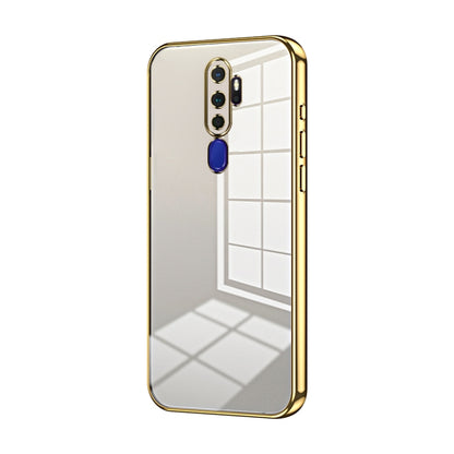 For OPPO A11x / A9 2020 Transparent Plating Fine Hole Phone Case(Gold) - OPPO Cases by buy2fix | Online Shopping UK | buy2fix