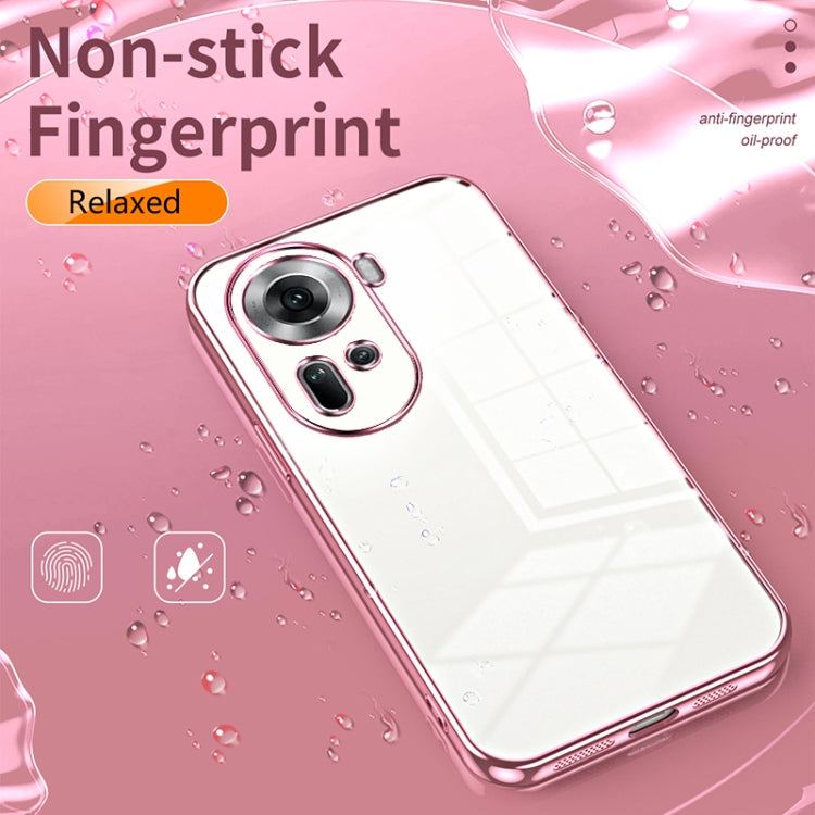 For OPPO Reno11 Global Transparent Plating Fine Hole Phone Case(Black) - Reno11 Cases by buy2fix | Online Shopping UK | buy2fix