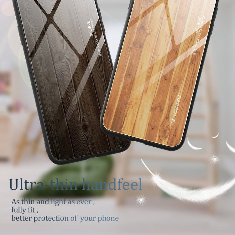 For Samsung Galaxy S24+ 5G Wood Grain Glass Phone Case(Black) - Galaxy S24+ 5G Cases by buy2fix | Online Shopping UK | buy2fix