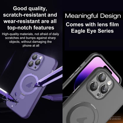 For iPhone 14 Pro MagSafe Holder PC Hybrid TPU Phone Case(Deep Purple) - iPhone 14 Pro Cases by buy2fix | Online Shopping UK | buy2fix