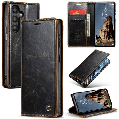 For Samsung Galaxy A35 5G CaseMe 003 Crazy Horse Texture Flip Leather Phone Case(Coffee) - Galaxy Phone Cases by CaseMe | Online Shopping UK | buy2fix