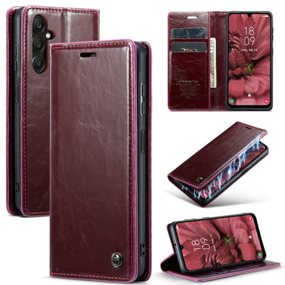 For Samsung Galaxy A25 CaseMe 003 Crazy Horse Texture Flip Leather Phone Case(Mulberry Red) - Galaxy Phone Cases by CaseMe | Online Shopping UK | buy2fix