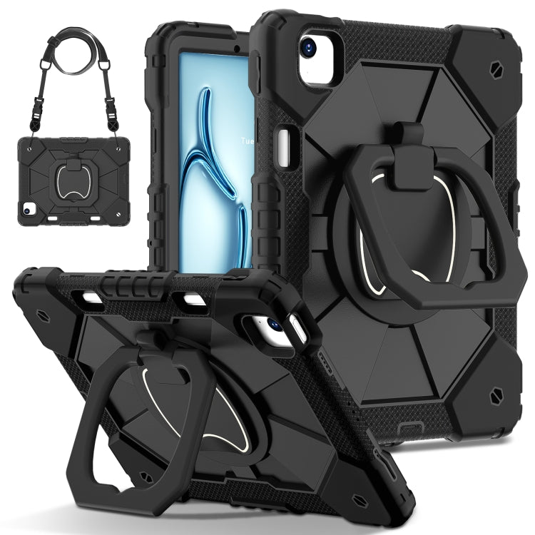 For iPad Air 11 2025 / 2024 Contrast Color Robot Silicone Hybrid PC Tablet Case(Black) - iPad Air 11 2025 / 2024 Cases by buy2fix | Online Shopping UK | buy2fix