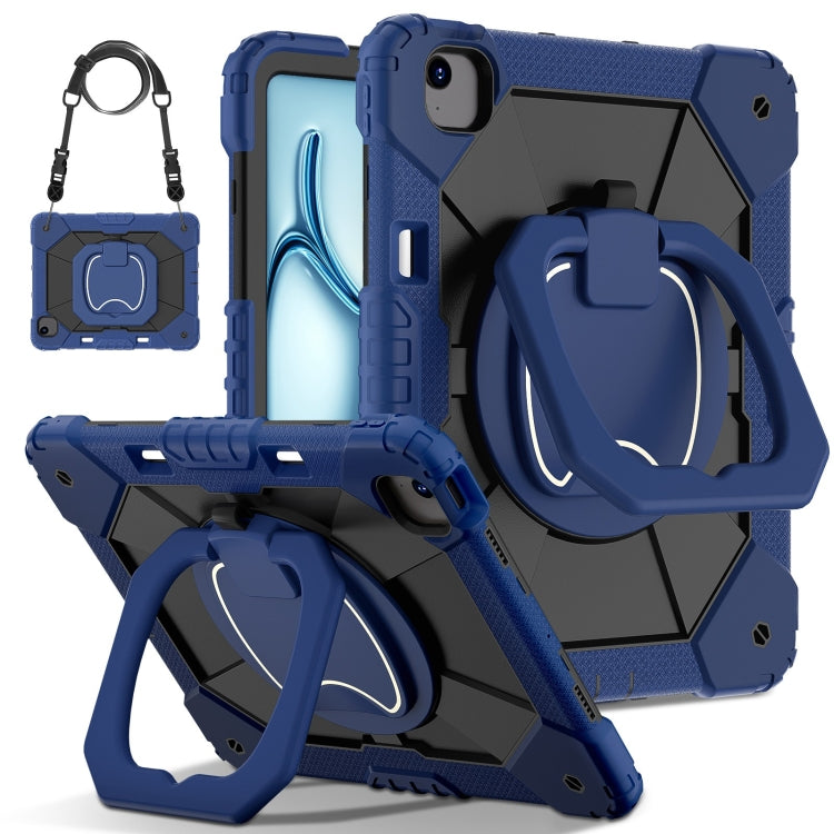 For iPad Air 13 2024 Contrast Color Robot Silicone Hybrid PC Tablet Case(Navy Black) - iPad Air 13 2024 Cases by buy2fix | Online Shopping UK | buy2fix