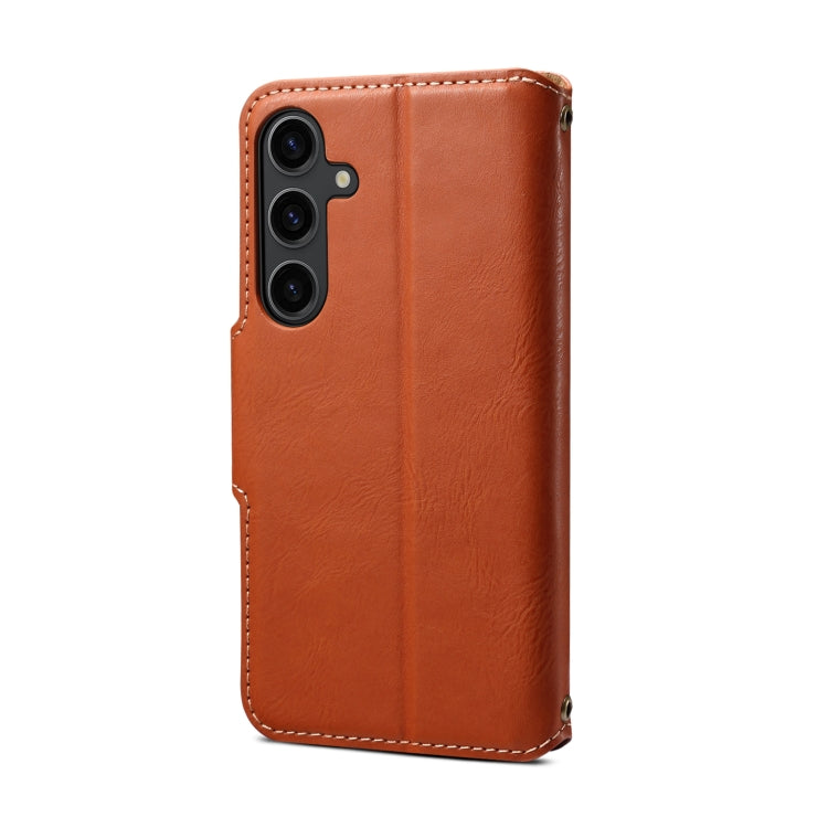 For Samsung Galaxy S23 5G Denior Cowhide Texture Wallet Style Leather Phone Case(Brown) - Galaxy S23 5G Cases by Denior | Online Shopping UK | buy2fix