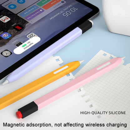 For Apple Pencil 2 Retro Pencil Style Stylus Pen Protective Case(Orange) - Pencil Accessories by buy2fix | Online Shopping UK | buy2fix