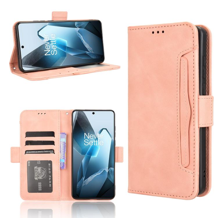 For OnePlus 13 5G Skin Feel Calf Texture Card Slots Leather Phone Case(Pink) - OnePlus Cases by buy2fix | Online Shopping UK | buy2fix