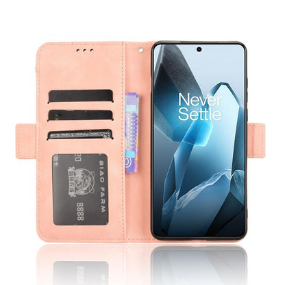 For OnePlus 13 5G Skin Feel Calf Texture Card Slots Leather Phone Case(Pink) - OnePlus Cases by buy2fix | Online Shopping UK | buy2fix