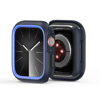 For Apple Watch 4 / 5 / 6 / SE 44mm DUX DUCIS Bamo Series Hollow PC + TPU Watch Protective Case(Midnight Blue+Blue) - Watch Cases by DUX DUCIS | Online Shopping UK | buy2fix