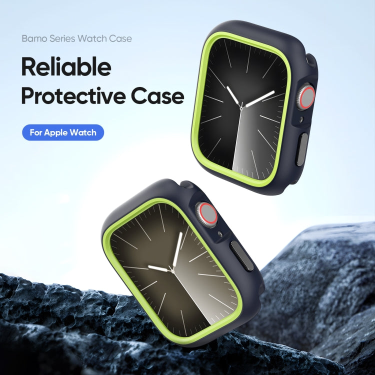 For Apple Watch 9 / 8 / 7 41mm DUX DUCIS Bamo Series Hollow PC + TPU Watch Protective Case(Midnight Blue+Green) - Watch Cases by DUX DUCIS | Online Shopping UK | buy2fix