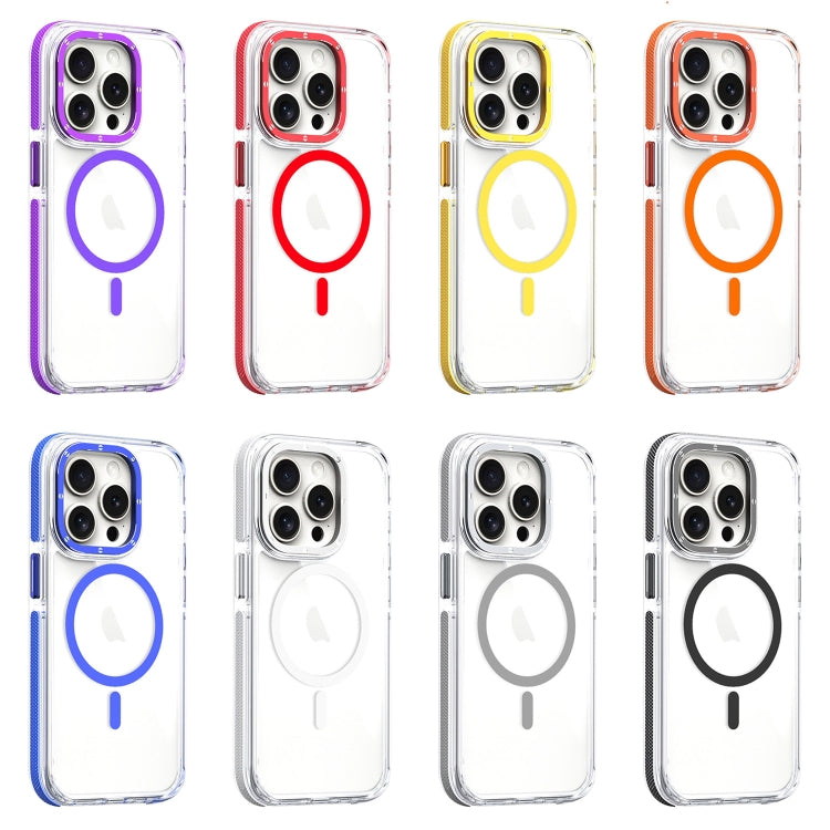 For iPhone 16 Plus Dual-Color Clear Acrylic Hybrid TPU MagSafe Phone Case(Orange) - iPhone 16 Plus Cases by buy2fix | Online Shopping UK | buy2fix