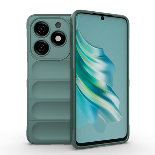 For Tecno Spark 20 Magic Shield TPU + Flannel Phone Case(Dark Green) - Tecno Cases by buy2fix | Online Shopping UK | buy2fix