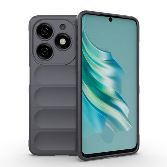 For Tecno Spark 20 Magic Shield TPU + Flannel Phone Case(Dark Grey) - Tecno Cases by buy2fix | Online Shopping UK | buy2fix