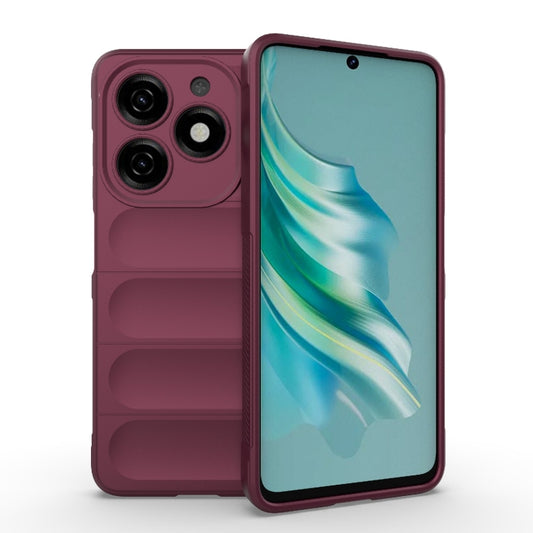 For Tecno Spark 20 Magic Shield TPU + Flannel Phone Case(Wine Red) - Tecno Cases by buy2fix | Online Shopping UK | buy2fix