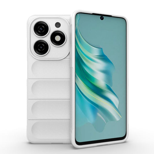 For Tecno Spark 20 Magic Shield TPU + Flannel Phone Case(White) - Tecno Cases by buy2fix | Online Shopping UK | buy2fix