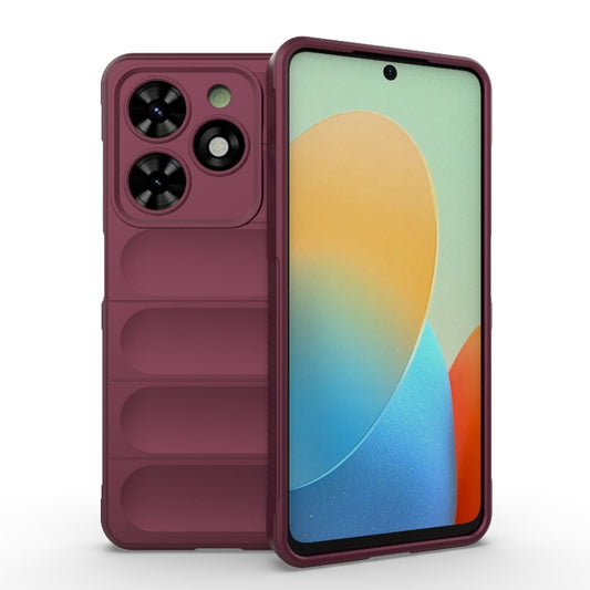 For Tecno Spark Go 2024 / 20C / Pop 8 Magic Shield TPU + Flannel Phone Case(Wine Red) - Tecno Cases by buy2fix | Online Shopping UK | buy2fix