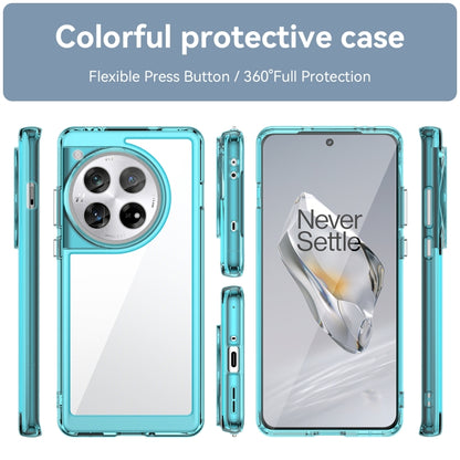 For OnePlus 12 Colorful Series Acrylic Hybrid TPU Phone Case(Transparent Blue) - OnePlus Cases by buy2fix | Online Shopping UK | buy2fix