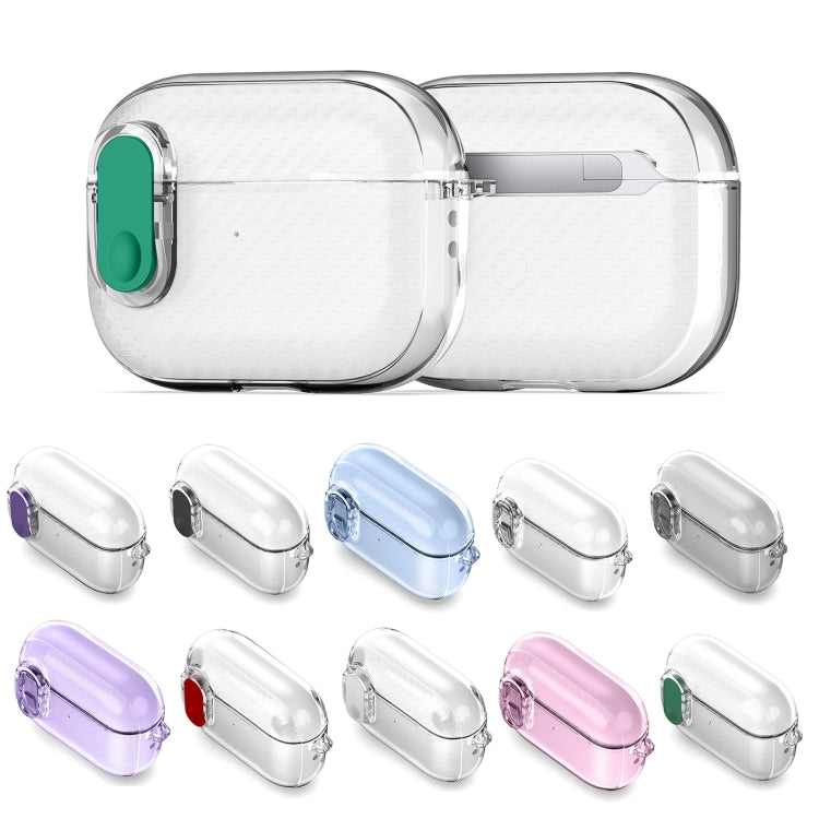 For AirPods 1/2 DUX DUCIS PECK Series Split Transparent Carbon Fiber Earphone Case(Purple) - For AirPods 1/2 by DUX DUCIS | Online Shopping UK | buy2fix