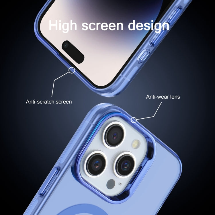 For iPhone 12 Electroplated IMD Magsafe PC Hybrid TPU Phone Case(Blue) - iPhone 12 / 12 Pro Cases by buy2fix | Online Shopping UK | buy2fix