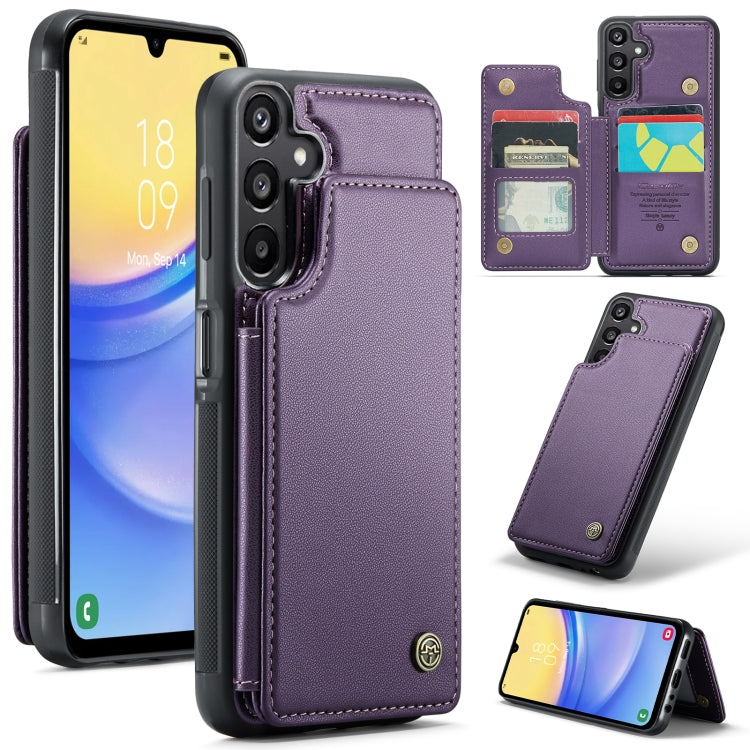 For Samsung Galaxy A15 CaseMe C22 Litchi Texture RFID Anti-theft Leather Phone Case(Purple) - Galaxy Phone Cases by CaseMe | Online Shopping UK | buy2fix