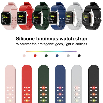 For Apple Watch Series 6 40mm Luminous Colorful Light Silicone Watch Band(Light Grey) - Watch Bands by buy2fix | Online Shopping UK | buy2fix