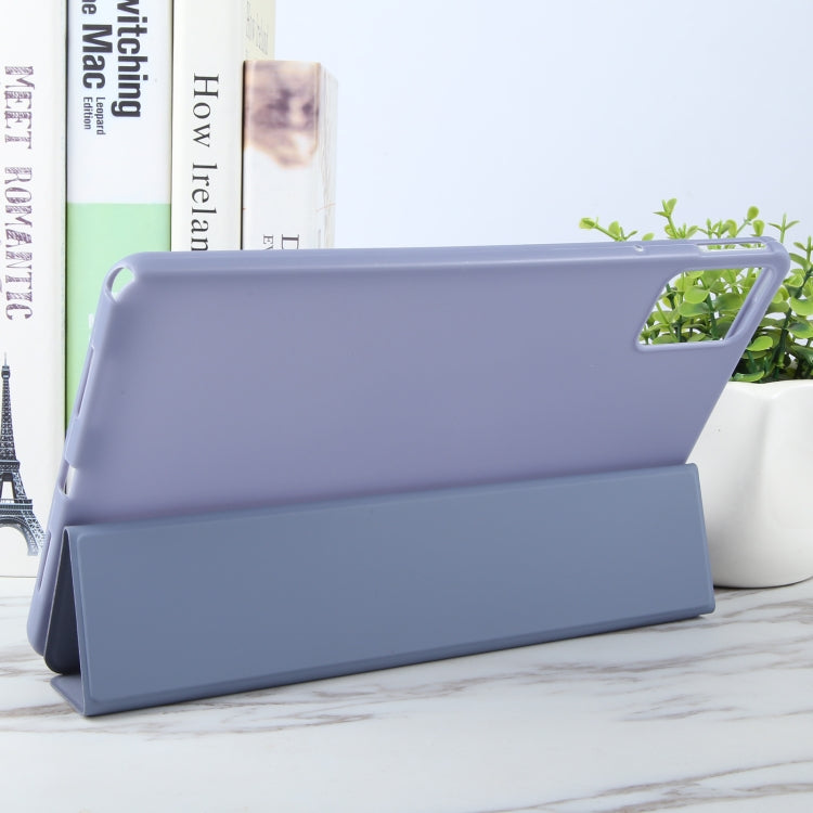 For Lenovo Tab M11/ Xiaoxin Pad 11 2024 Tri-fold Silicone Leather Tablet Case(LavenderP) - Lenovo by buy2fix | Online Shopping UK | buy2fix