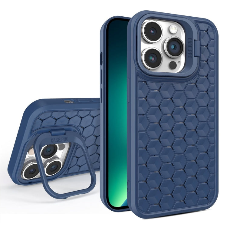 For iPhone 13 Pro Max Honeycomb Radiating Lens Holder Magsafe Phone Case(Blue) - iPhone 13 Pro Max Cases by buy2fix | Online Shopping UK | buy2fix