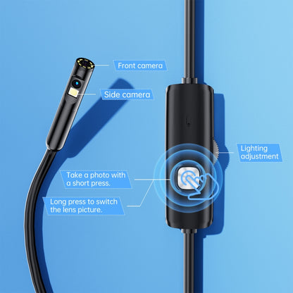 AN112 8mm Double Lenses HD Industry Endoscope Support Mobile Phone Direct Connection, Length:1m Soft Tube -  by buy2fix | Online Shopping UK | buy2fix