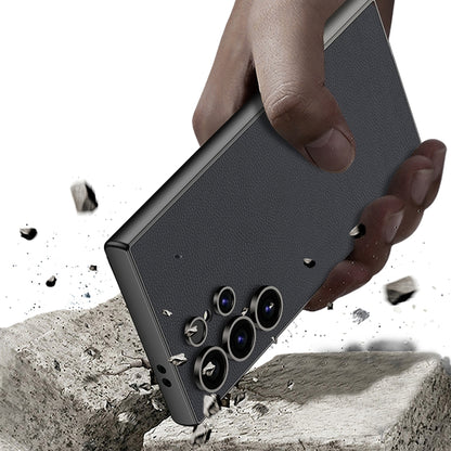 For Samsung Galaxy S24 Ultra 5G GKK Metal Paint Skin Feel Leather Full Coverage Phone Case(Grey) - Galaxy S24 Ultra 5G Cases by GKK | Online Shopping UK | buy2fix