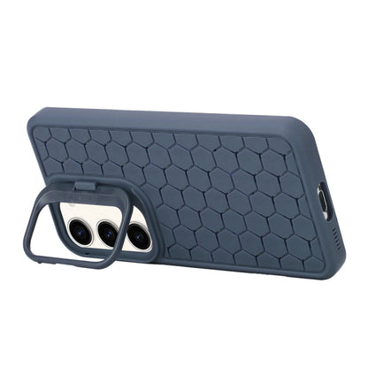 For Samsung Galaxy S24 5G Honeycomb Radiating Lens Holder Magsafe Phone Case(Blue) - Galaxy S24 5G Cases by buy2fix | Online Shopping UK | buy2fix