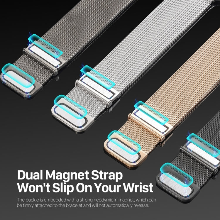 For Apple Watch Series 9 45mm DUX DUCIS Milanese Pro Series Stainless Steel Watch Band(Silver) - Watch Bands by DUX DUCIS | Online Shopping UK | buy2fix