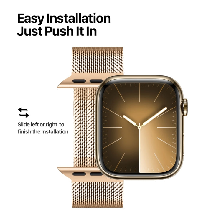 For Apple Watch Series 7 41mm DUX DUCIS Milanese Pro Series Stainless Steel Watch Band(Gold) - Watch Bands by DUX DUCIS | Online Shopping UK | buy2fix