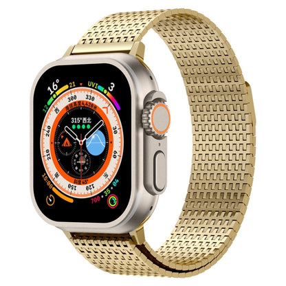 For Apple Watch SE 44mm Milanese Loop Magnetic Clasp Stainless Steel Watch Band(Gold) - Watch Bands by buy2fix | Online Shopping UK | buy2fix