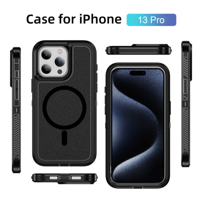 For iPhone 13 Pro Guard Magsafe Magnetic Ring Matte Phone Case(Black) - iPhone 13 Pro Cases by buy2fix | Online Shopping UK | buy2fix